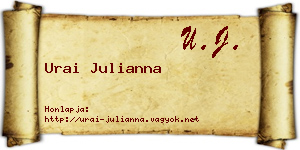 Urai Julianna névjegykártya
